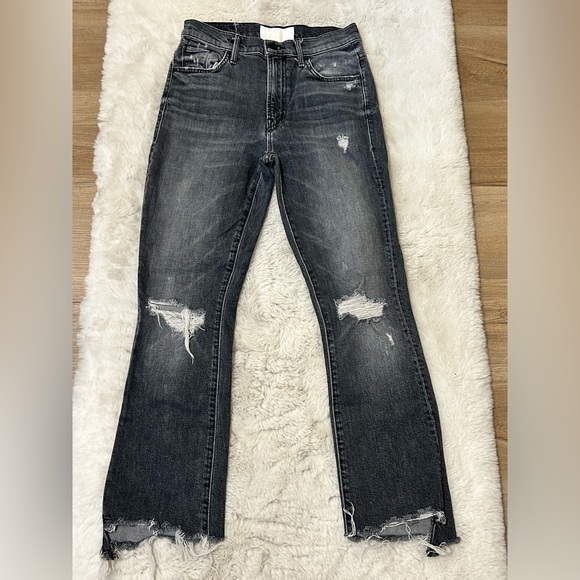 Mother Superior The Insider Crop Step Chew Jeans in Pedal To The Metal D… - Picture 7 of 11